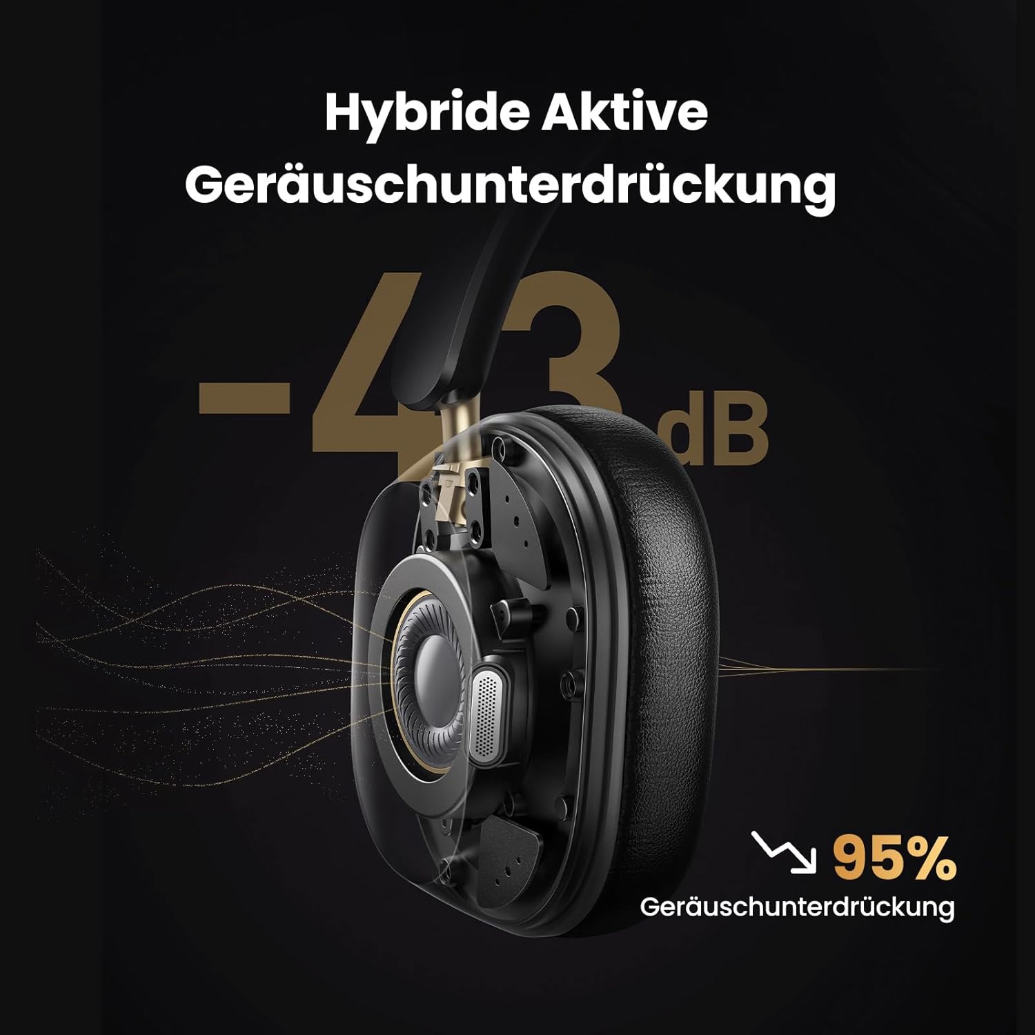 Detalle de UGREEN HiTune Max5c Kopfhörer mit ANC, 75 h Akku