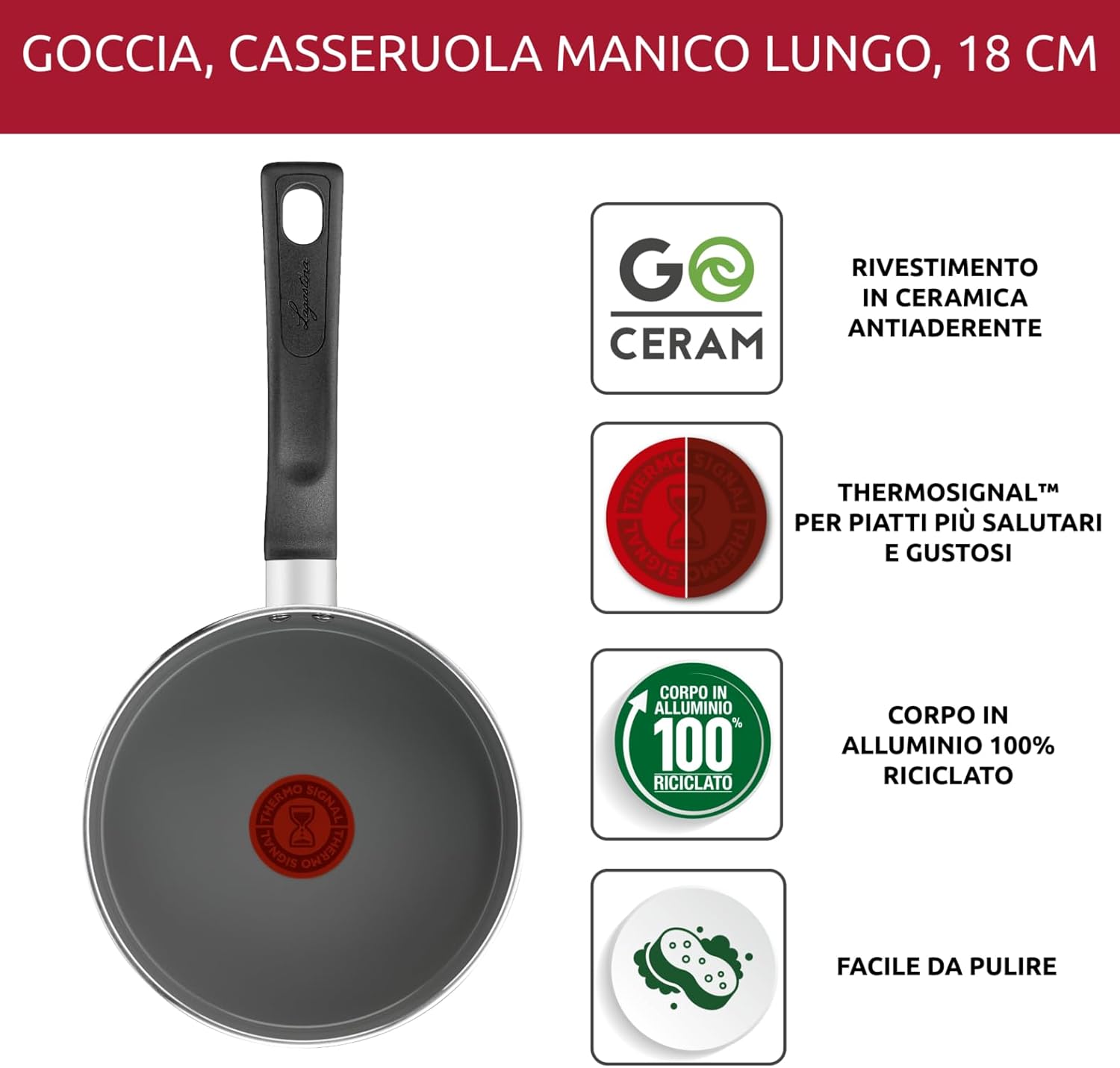 Detalle 2 de Lagostina Goccia Casseruola 18 cm