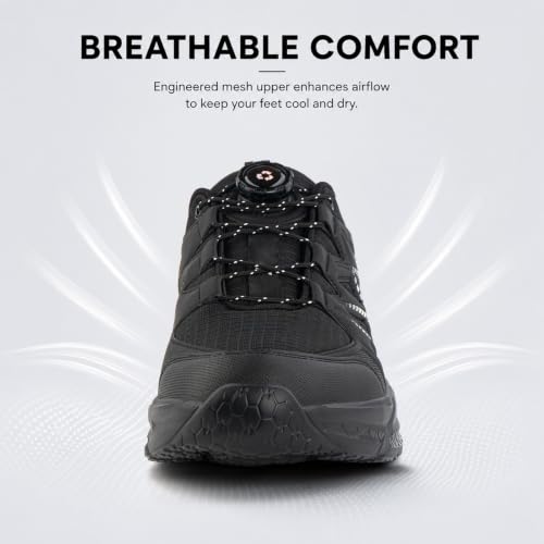 Detalle 2 de Hitmars Baskets Homme Chaussures de Sport la molette Légères Noir Blanc - 42