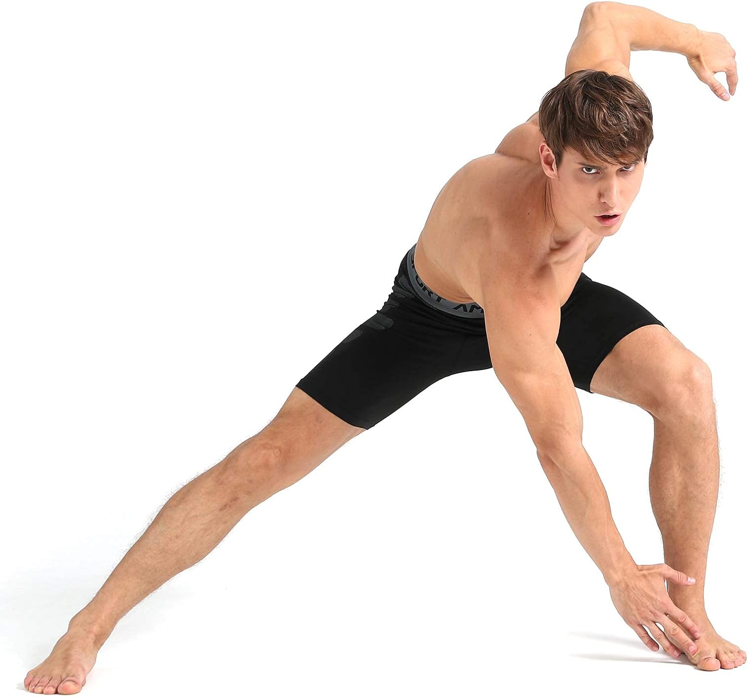 Detalle 2 de AMZSPORT pantaloncini da compressione uomo 1/2/3 pezzi per palestra, running e allenamento