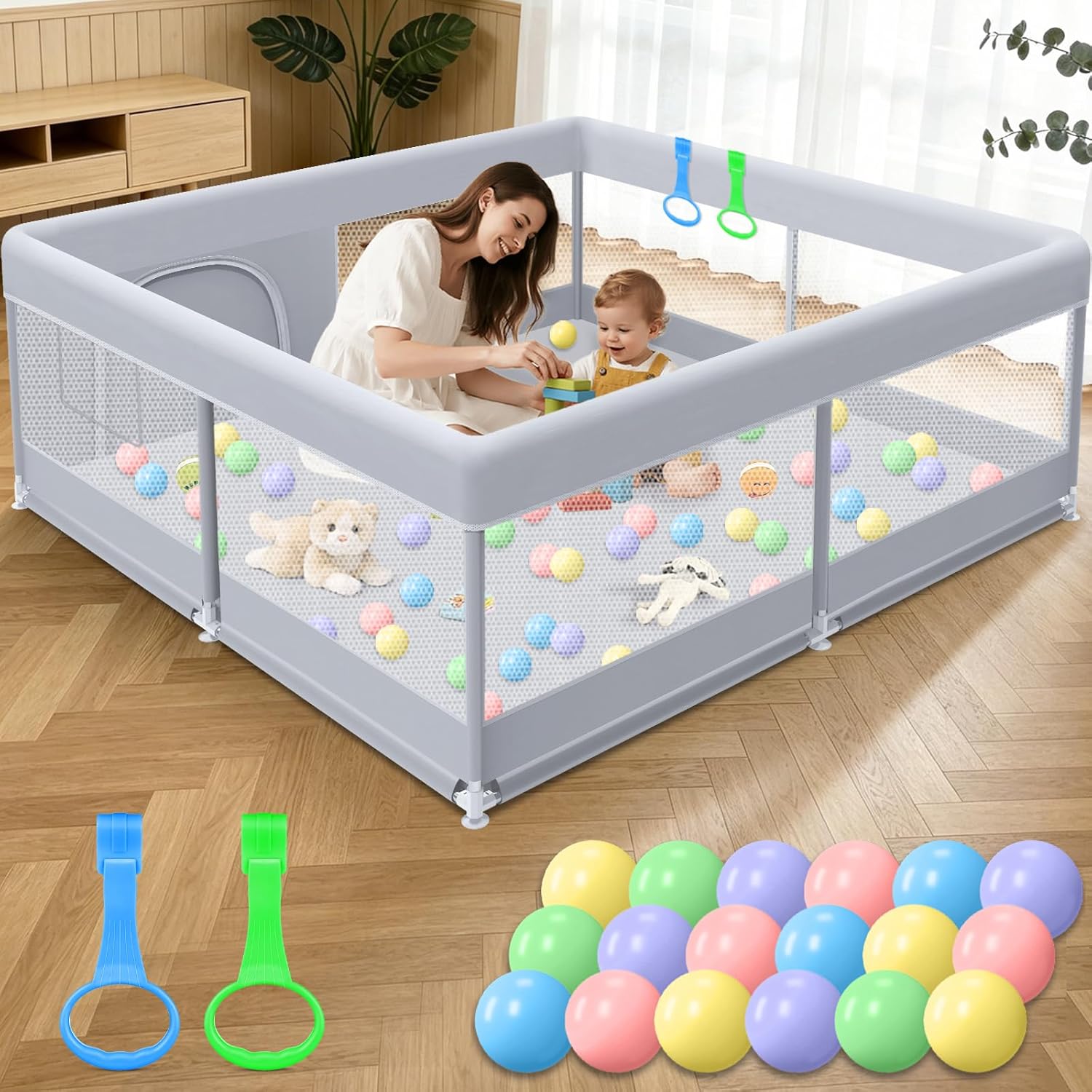 Detalle de XVISHX 50 x 50 Inch Baby Playpen