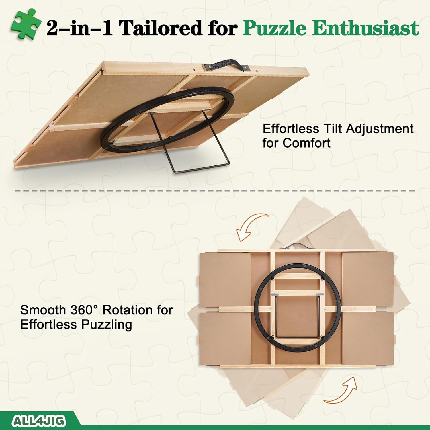 Thumbnail 2 de ALL4JIG 1500-Piece 2-in-1 Tilting & Rotating Puzzle Board