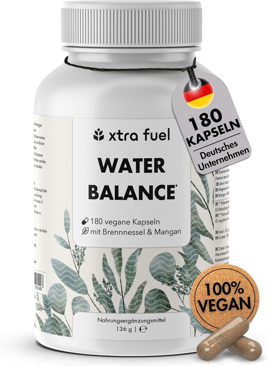 Detalle de Water Balance Komplex vegane Entwässerung 180 Kapseln