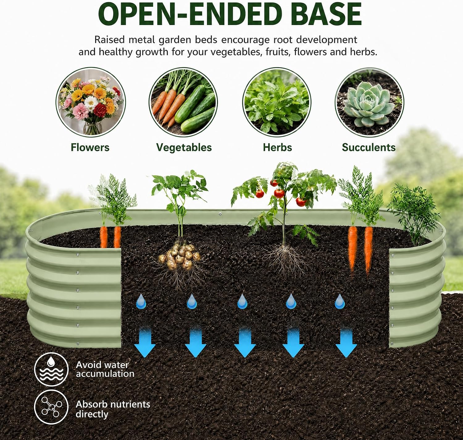 Thumbnail 6 de Annoell Raised Garden Bed 8x2x1.5 ft