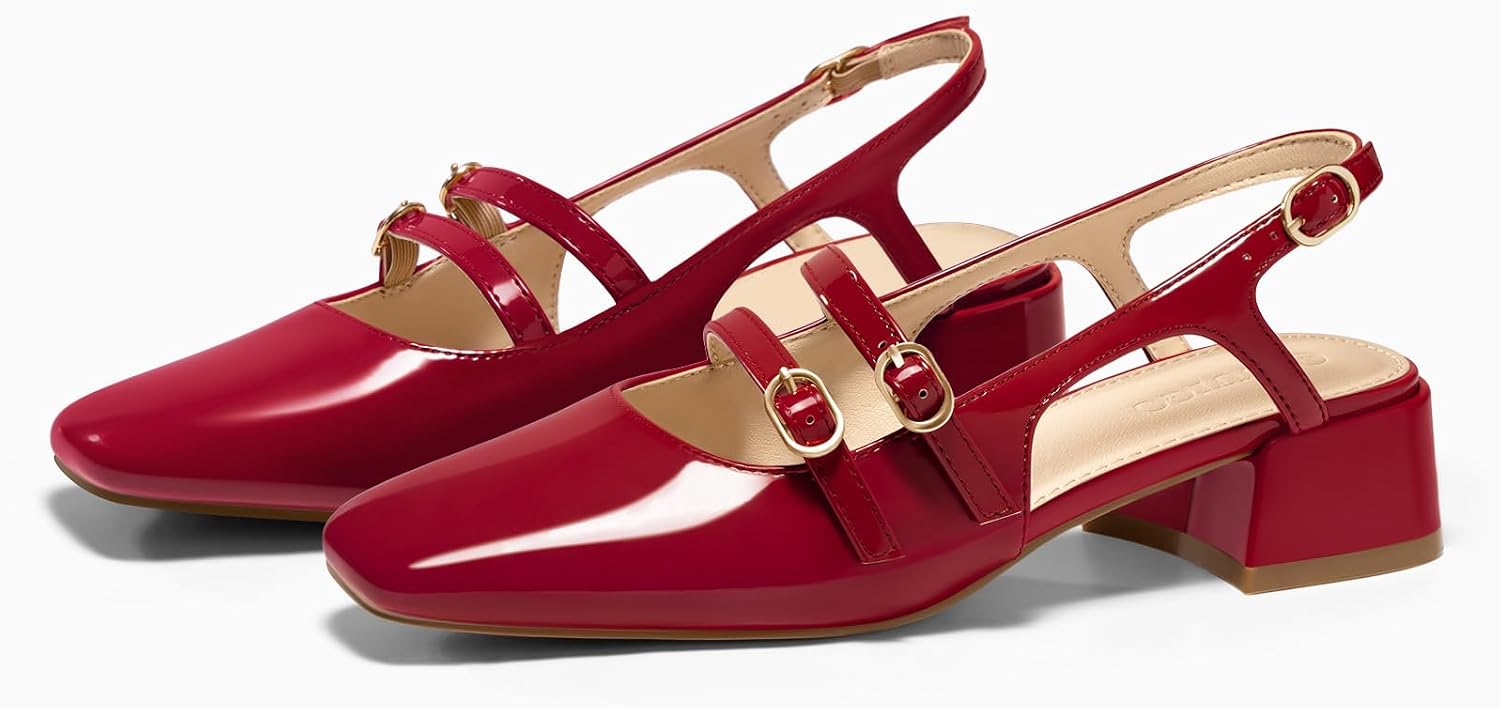 Detalle de Coutgo Mary Jane Slingback 1.65in Heels 🎀