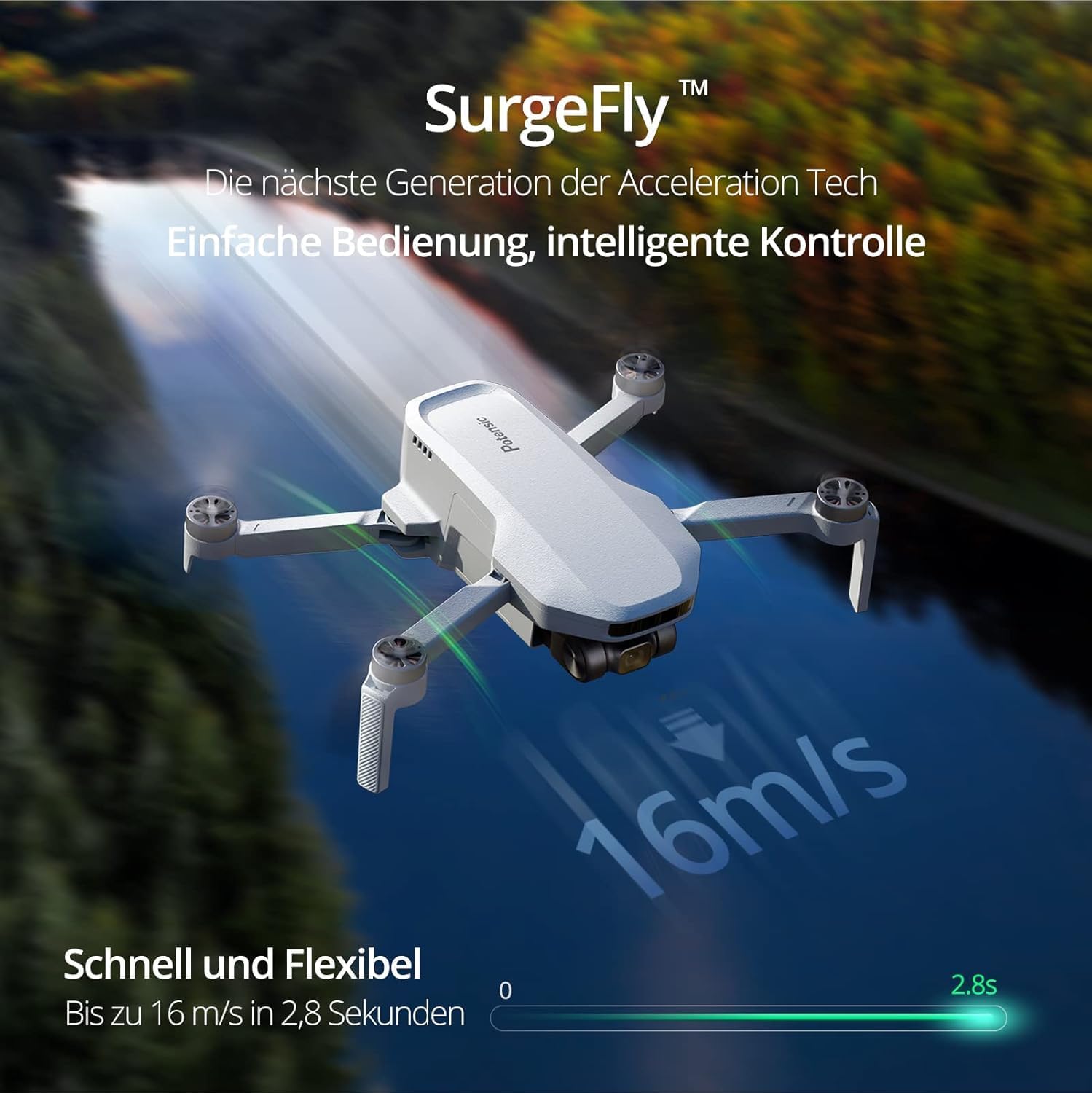 Detalle de Potensic ATOM SE GPS Drohne mit 4K EIS Kamera, 2 Akkus (62 Min.), unter 249 g und Follow-Me
