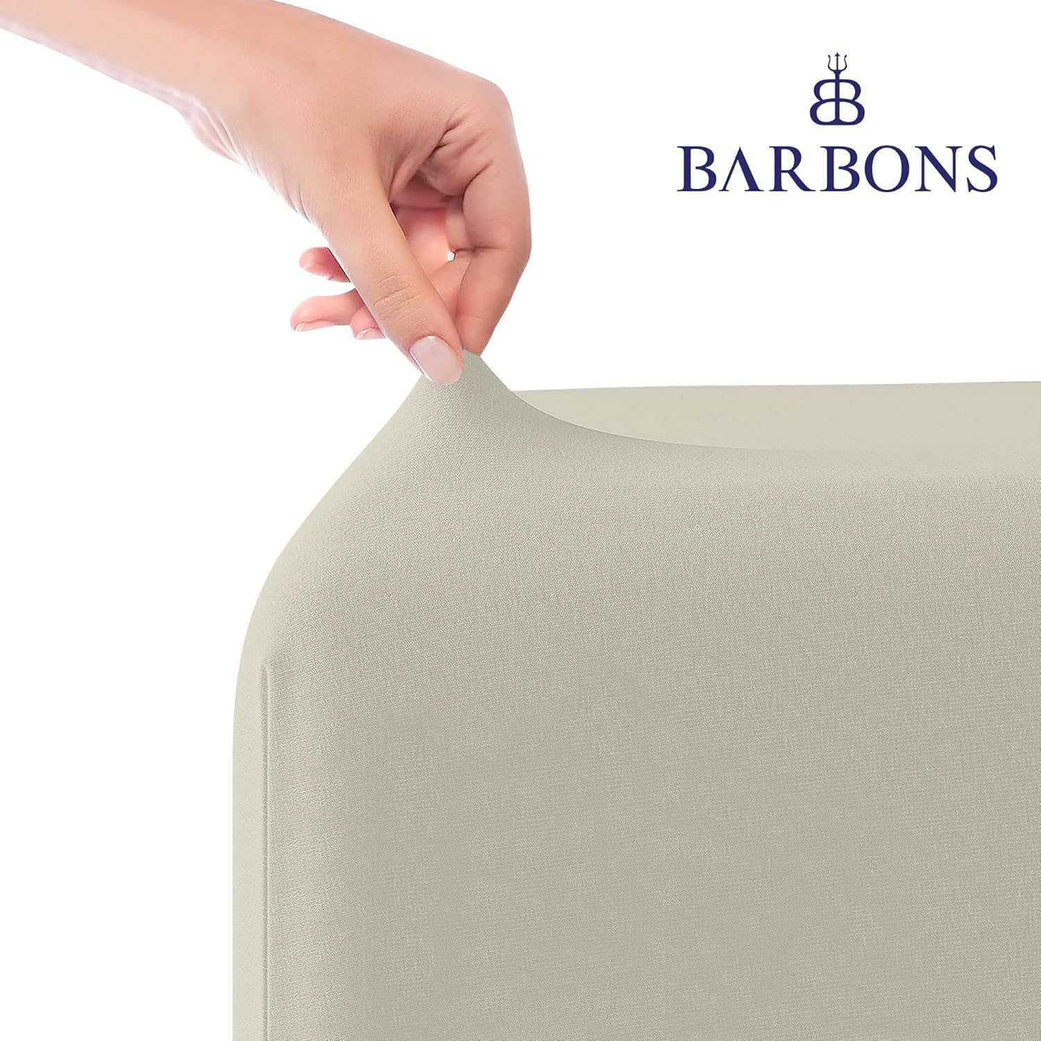 Detalle 2 de BARBONS Spannbettlaken 180x200cm Sand
