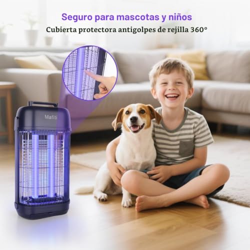 Detalle de Mafiti Matamoscas Eléctrico con Luz UV 20W | Trampa interior eficaz para moscas y otros insectos