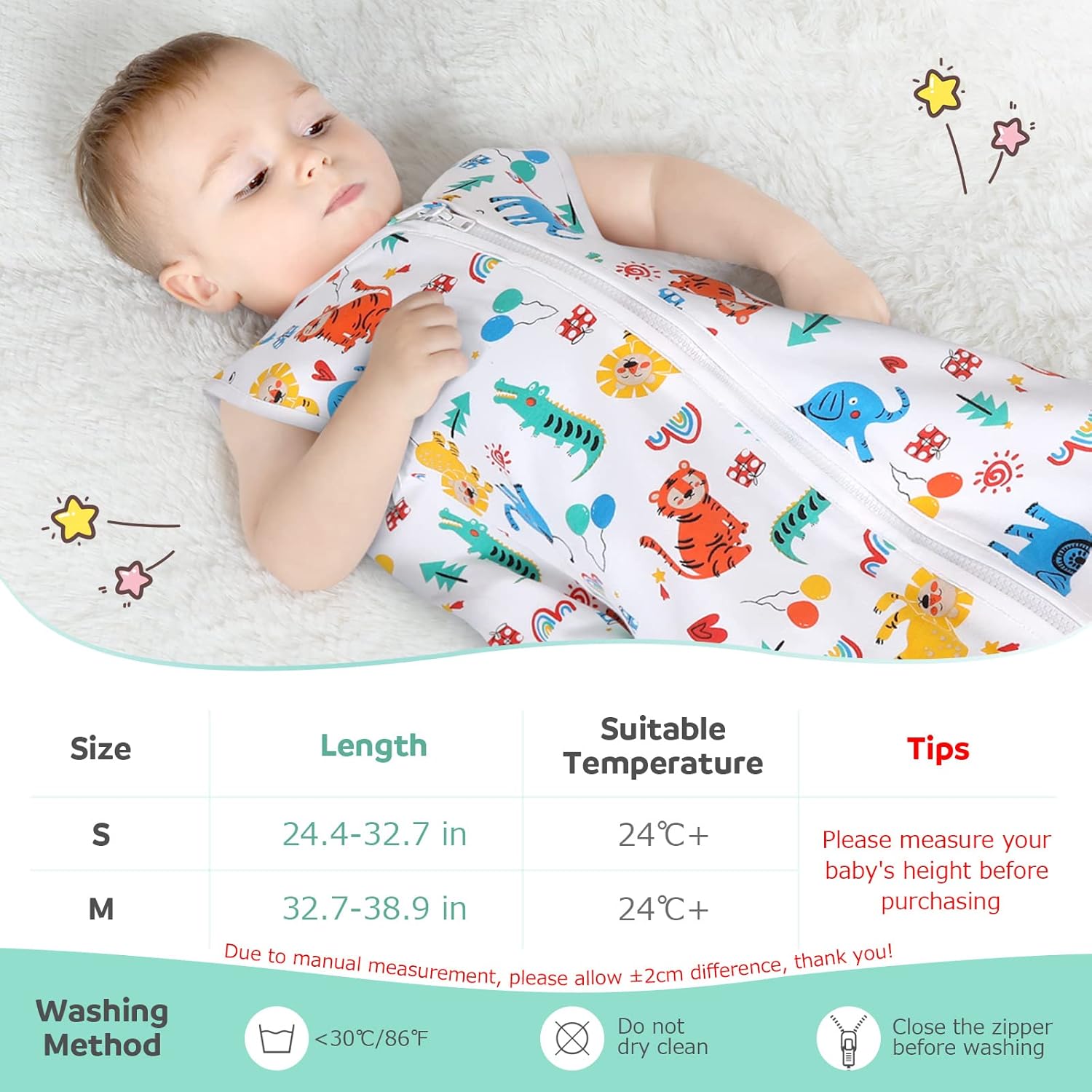 Thumbnail 4 de Lictin Baby Sleeping Bag 0.5 TOG SleepSack - 100% Cotton, Sleeveless Swaddle, 18-36 Months