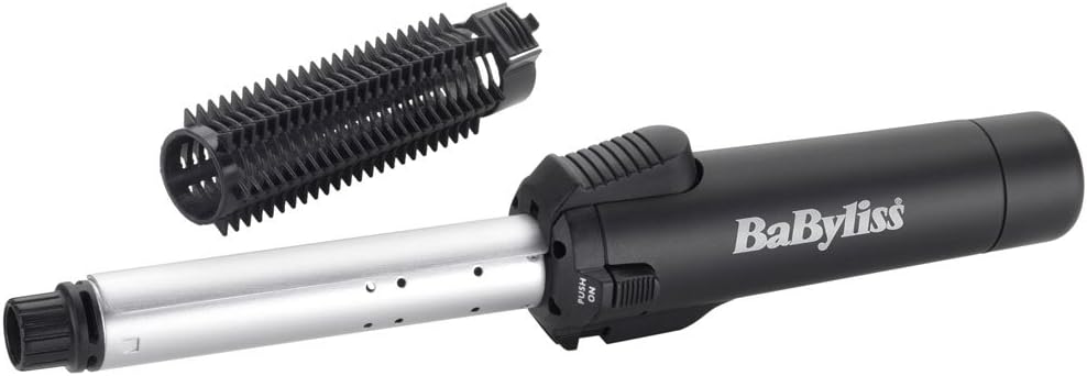 Detalle de BaByliss Cordless Gas Hair Curler & Brush, 19mm Ceramic Curling Tong, Protective Heat Shield, 200°C, Black, 2583BU