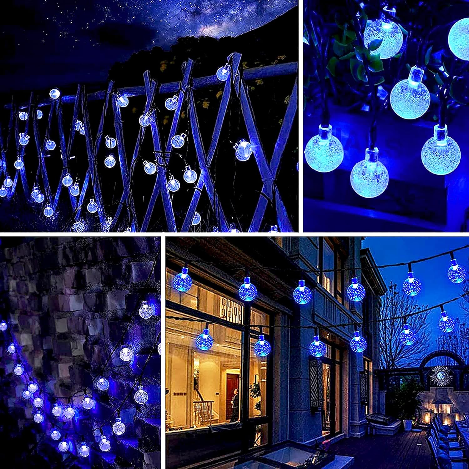 Detalle 2 de Guirnalda de luces solares impermeables para exteriores, 50 luces 🌟