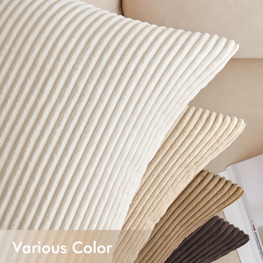 Thumbnail 2 de EMEMA Kissenbezug 40x40 cm Kordsamt Braun 4er Set