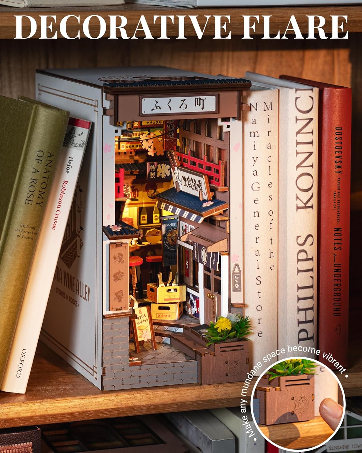 Thumbnail 2 de ROBOTIME Book Nook Japan Sakura Wine Alley: diorama in legno con montaggio senza colla