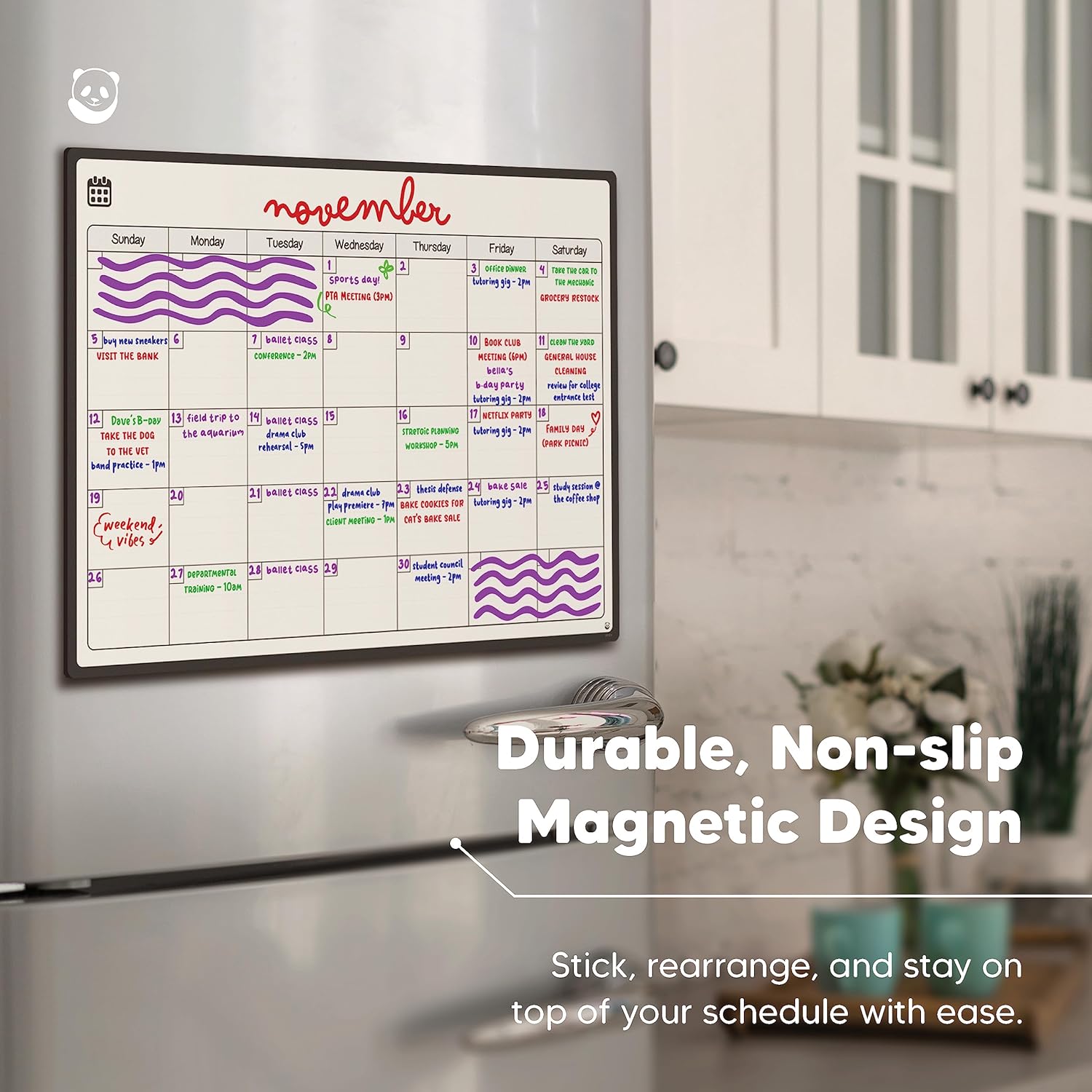 Thumbnail 4 de Smart Panda Magnetic Fridge Whiteboard Calendar