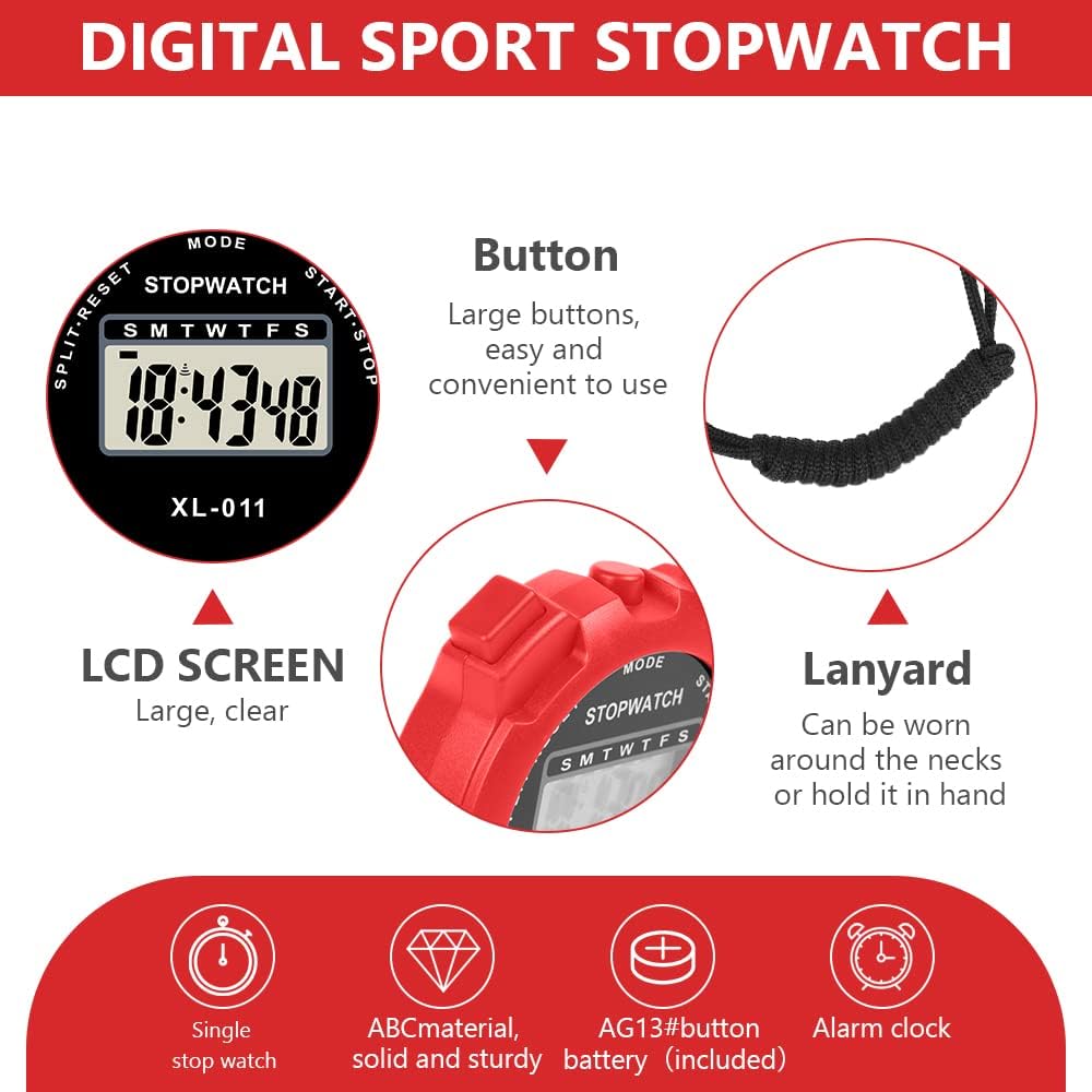 Detalle de Vicloon Digitale Sport-Stoppuhr Timer mit Großem Display