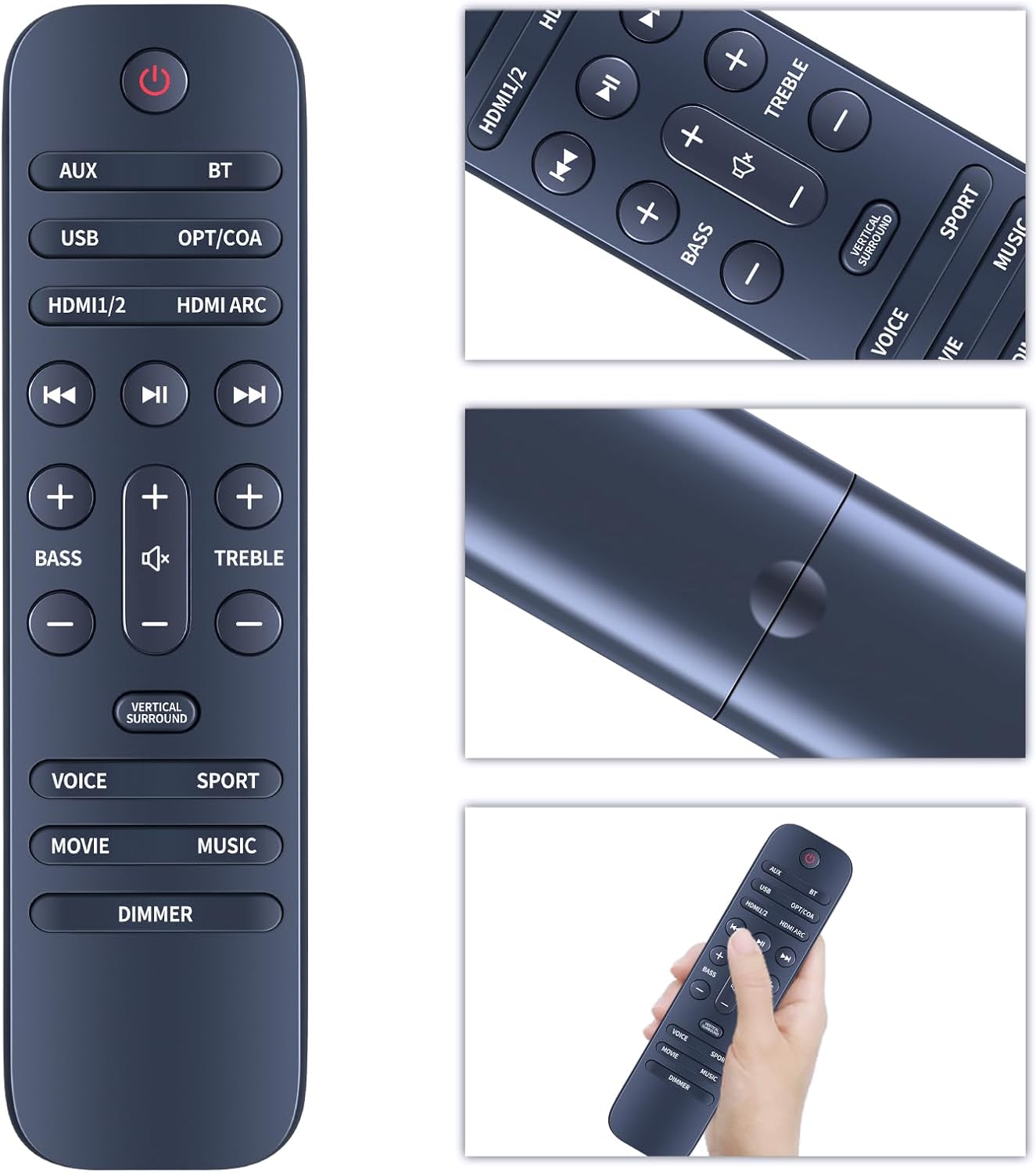 Thumbnail 1 de TCNOUMT replacement remote control for Grundig/Monoprice/JVC/JBL soundbars (plug-and-play)