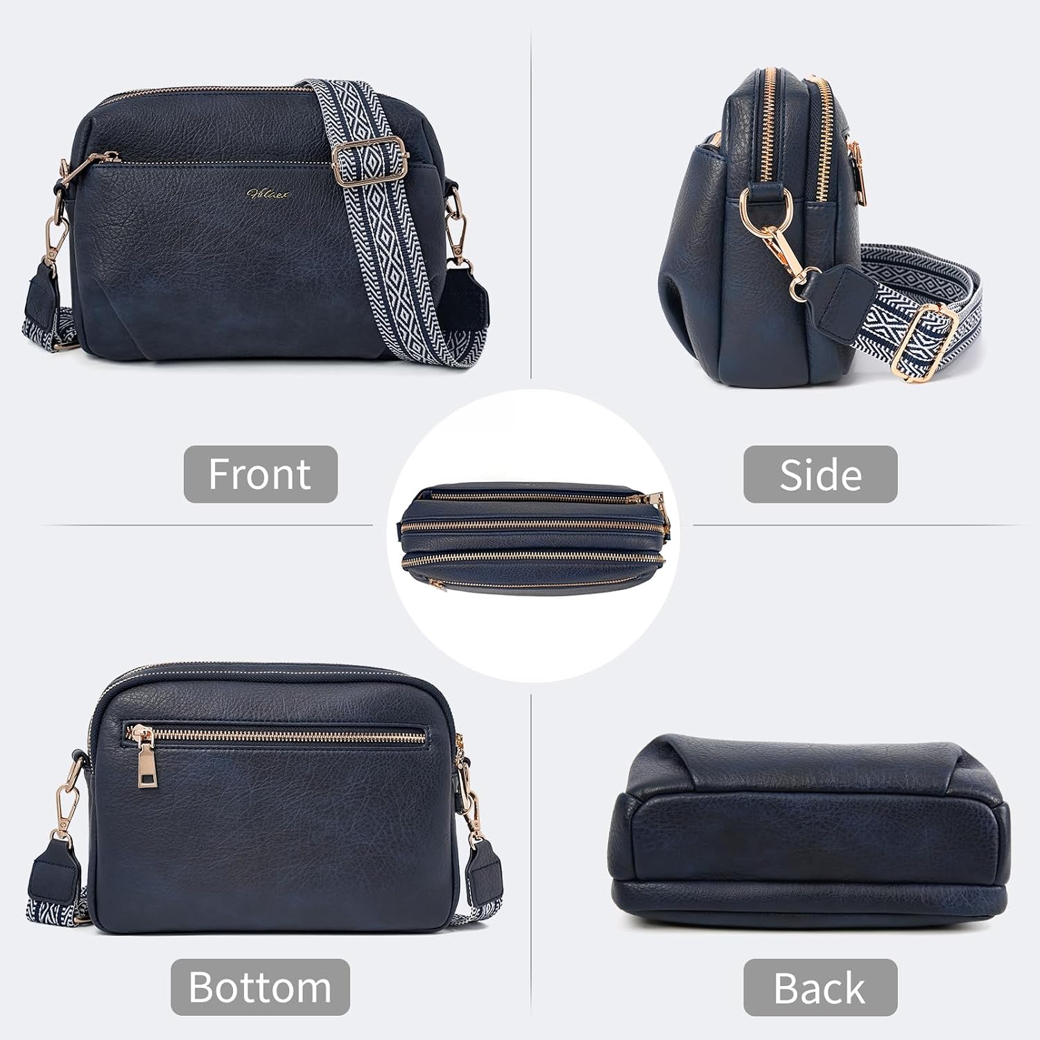 Thumbnail 6 de HILAEX Anti-Theft Crossbody Bag for Women with RFID Blocking and 4 Zip Compartments