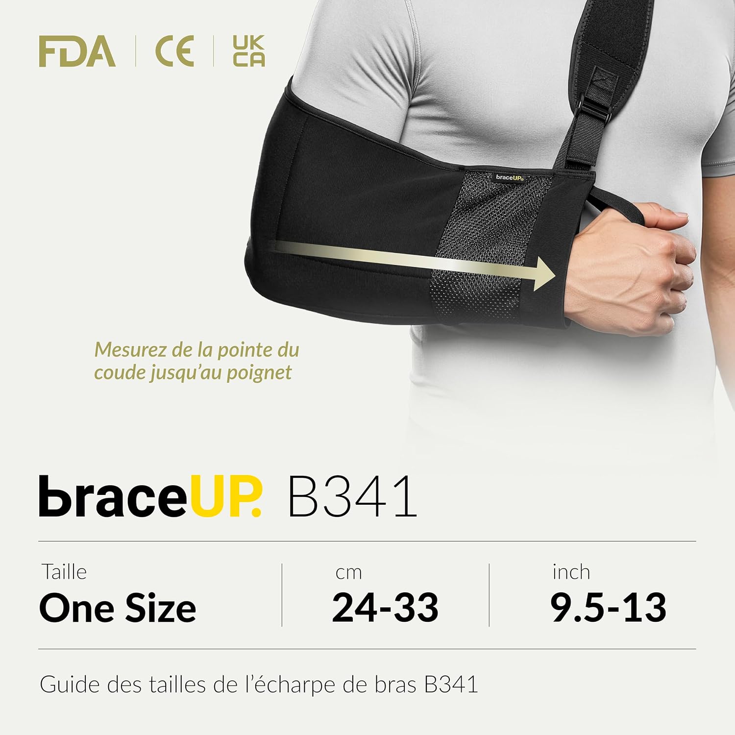 Thumbnail 5 de BraceUP armsling voor volwassenen met verstelbare, gewatteerde schouderriem