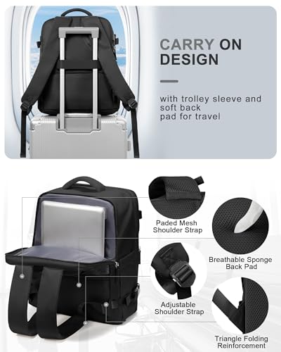 Detalle 2 de BJLFS Mochila de viaje de cabina 40x30x20 (compatible Ryanair) con compartimento portátil y tejido impermeable