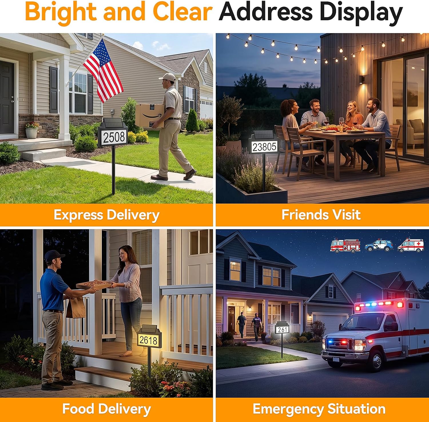 Detalle de Solar Address Sign with 12 LEDs