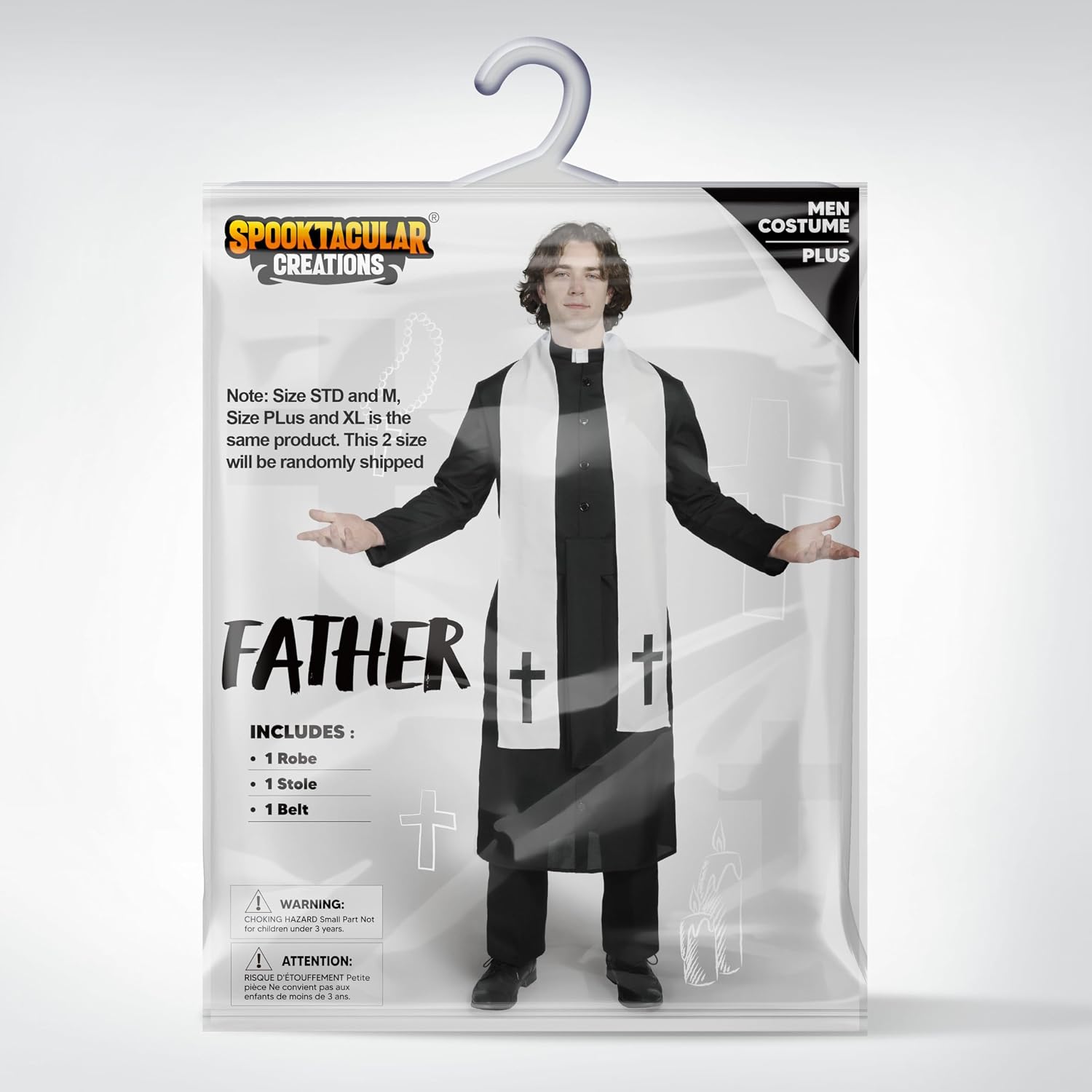 Thumbnail 6 de Spooktacular Creations Priest Costume, Polyester