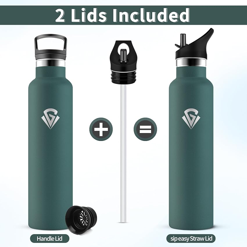 Detalle 2 de Botella Agua Deporte 1 L acero inox, doble pared 🚰