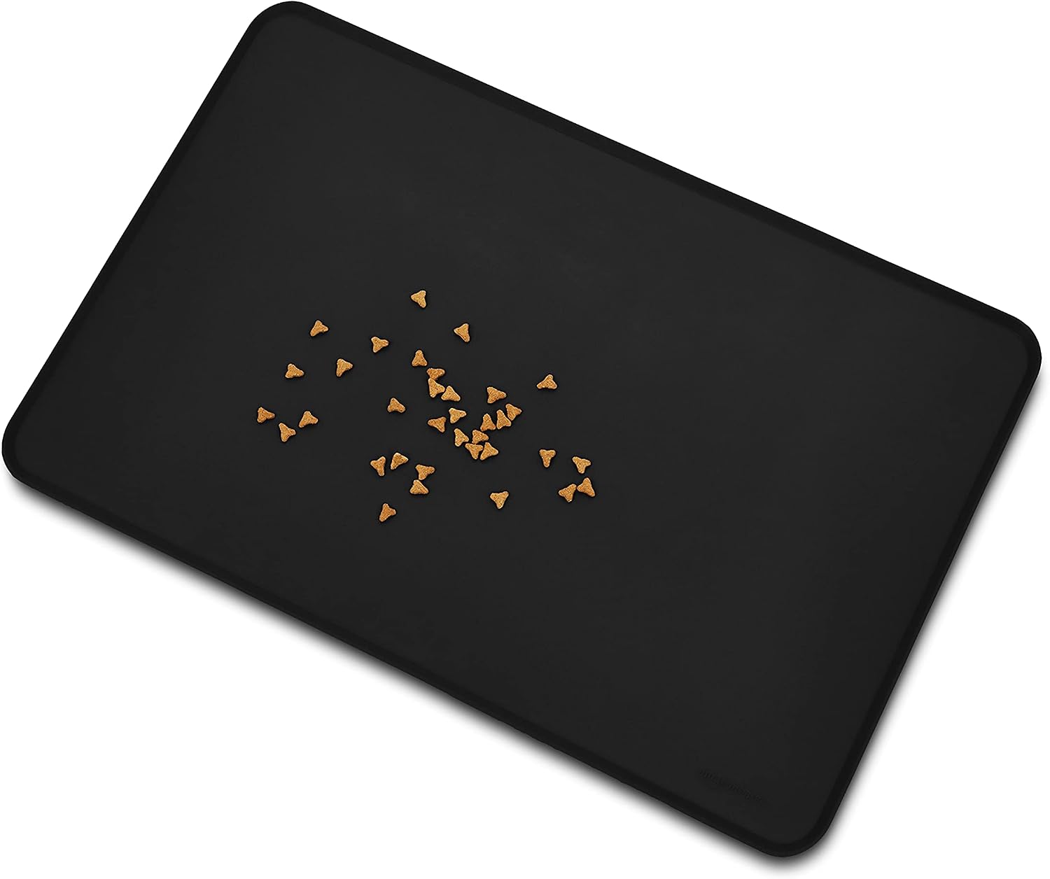 Detalle de Amazon Basics Waterproof Anti-Slip Silicone Placemat for Pet Bowls, 61 x 41 cm, Black