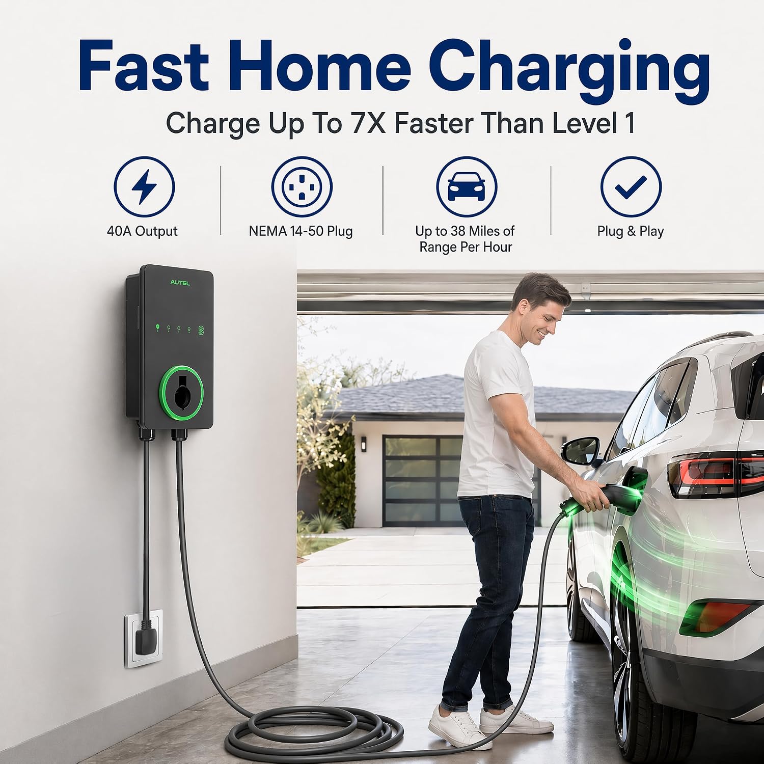 Detalle 2 de Autel Level 2 EV Charger 40 Amp 🔌