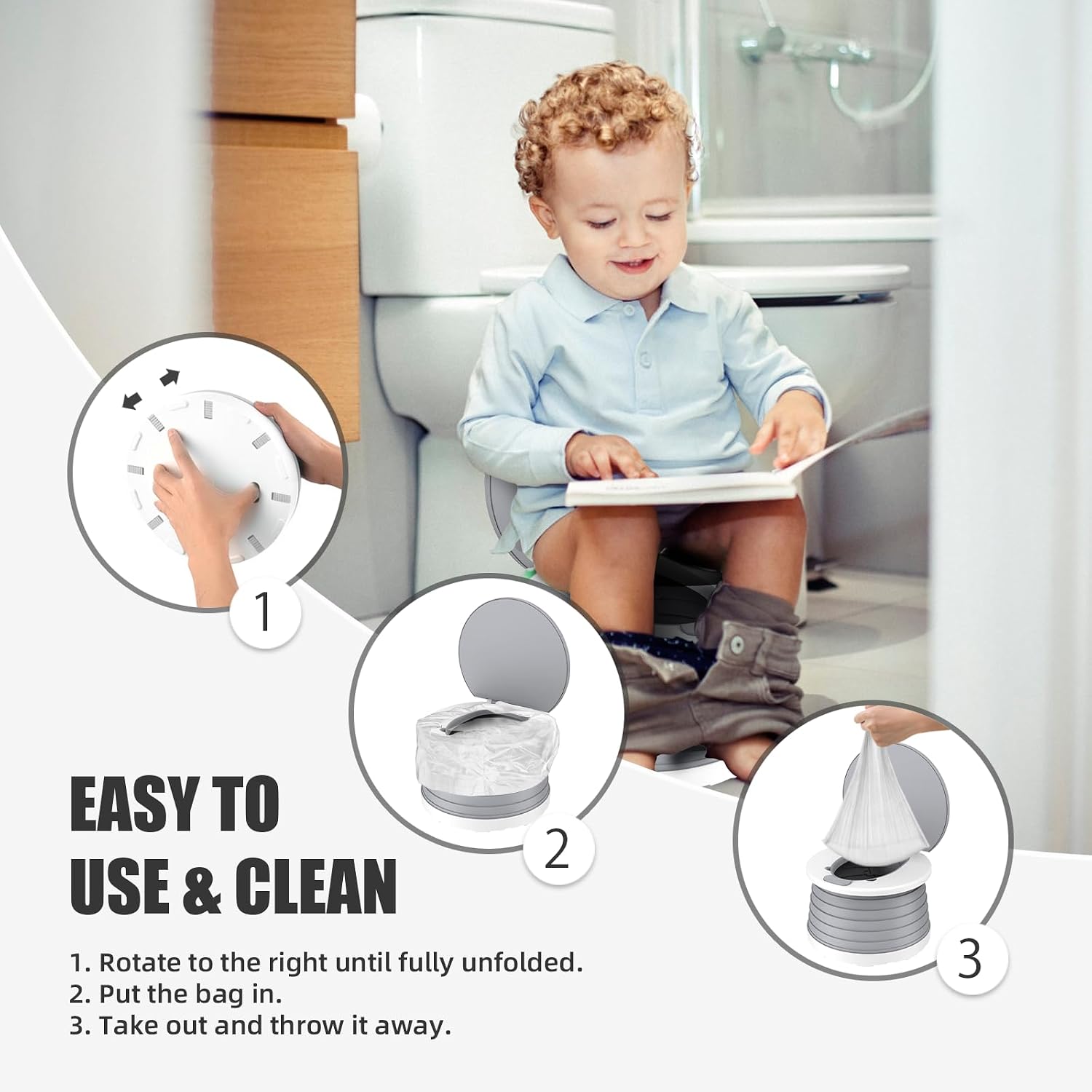Thumbnail 3 de Portable Potty for Toddlers Foldable Travel Potty
