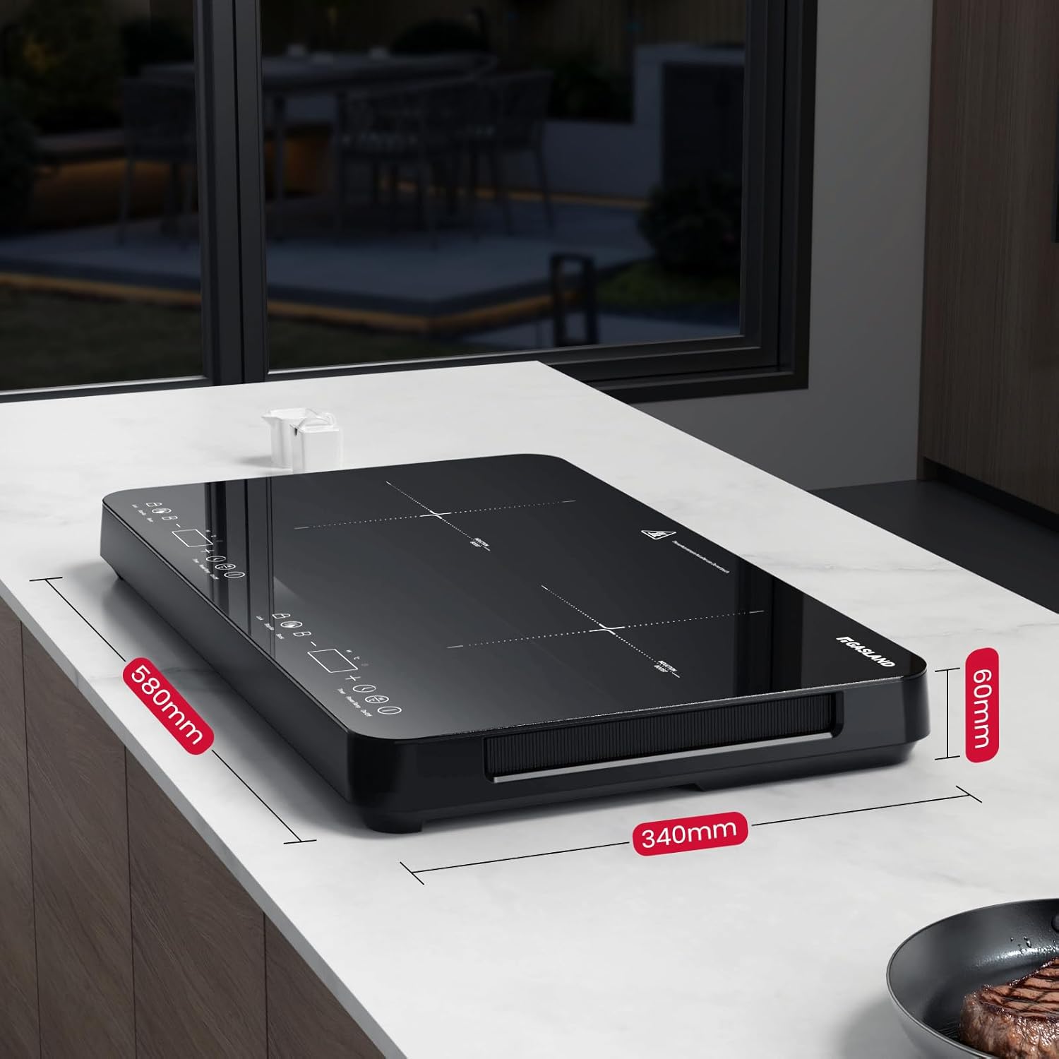 Thumbnail 5 de GASLAND IH582BTA Doppel Induktionskochplatte 58 cm