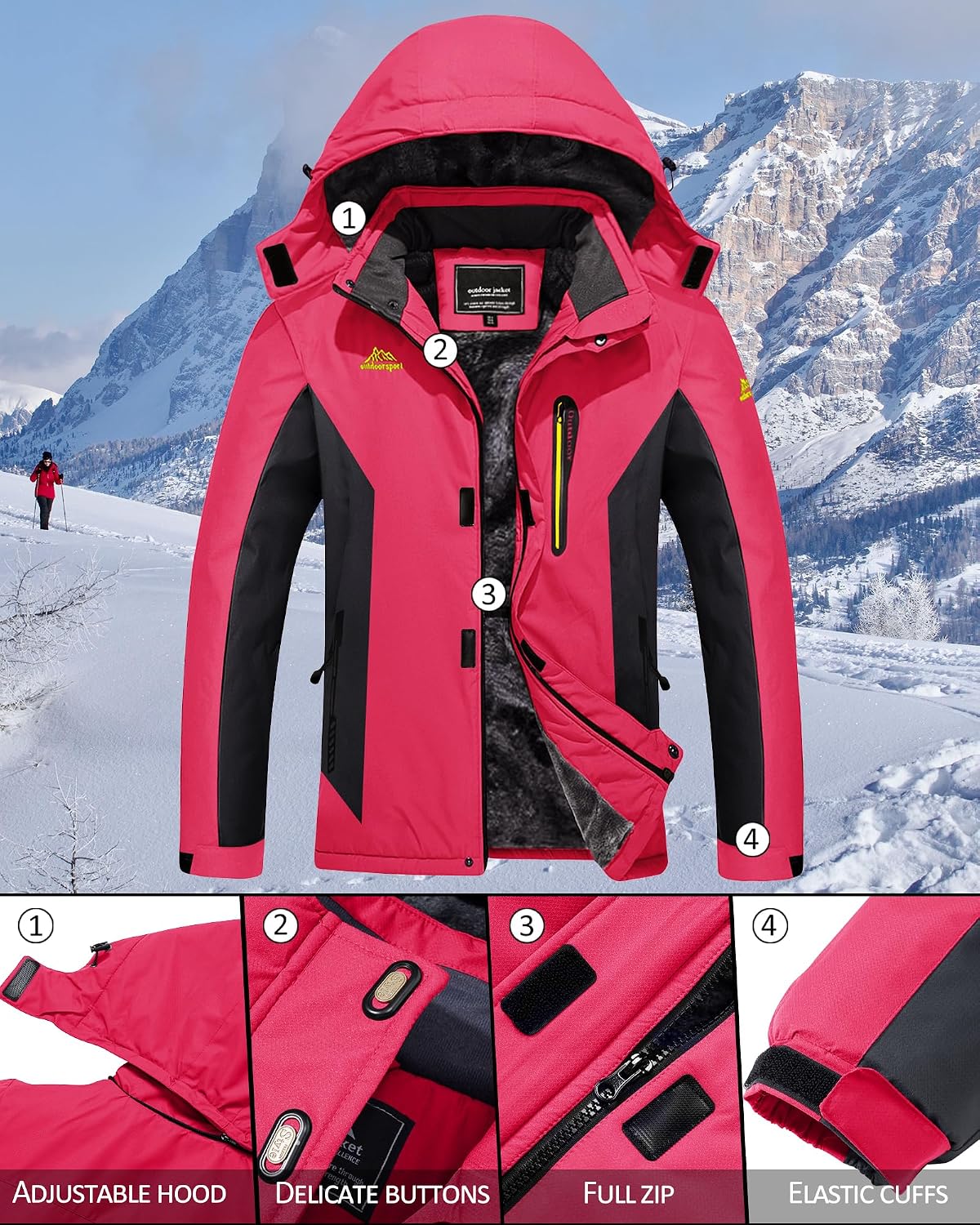 Detalle 2 de TACVASEN Damen Winterjacke