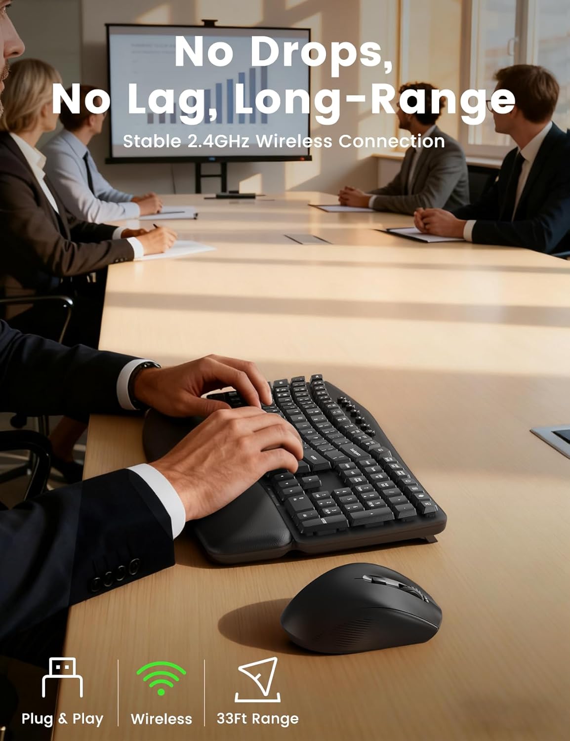 Thumbnail 6 de Sablute Ergonomic Wireless Keyboard and Mouse Combo 30dB ⌨️