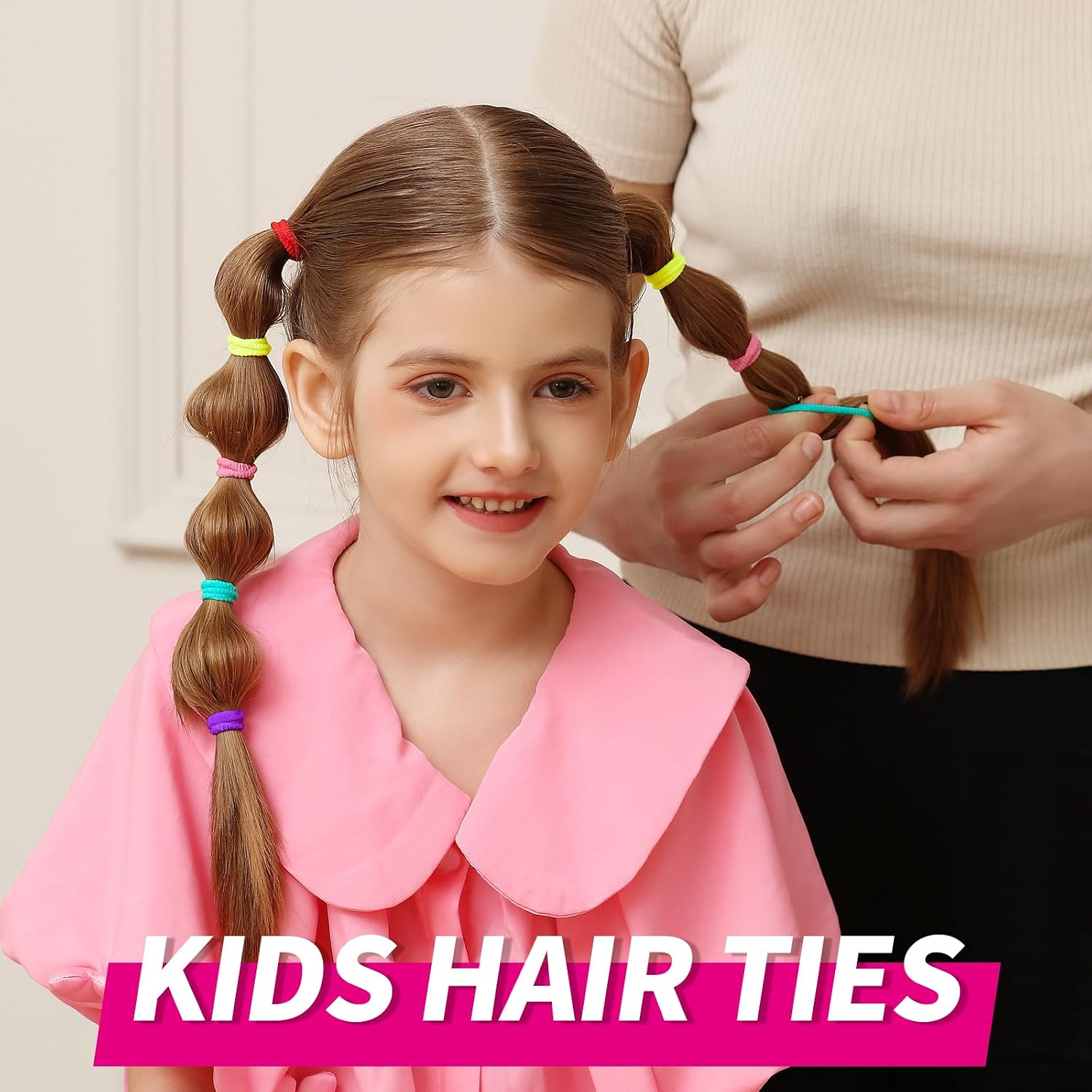 Detalle 2 de YGDZ Cotton Mini Hair Ties, 300 Seamless Multicolor Elastics for Kids