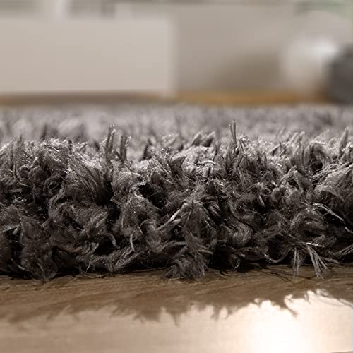 Detalle 2 de Paco Home tapis rond 120 cm anthracite ⚙