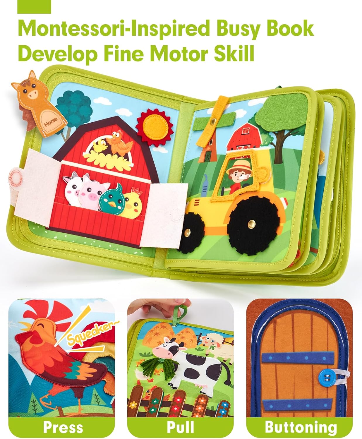 Thumbnail 3 de hahaland Toddler Busy Book Board Montessori activity toy for 1 year old 🎲