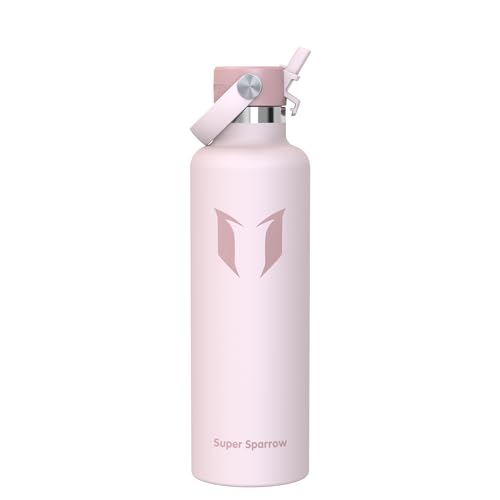 Detalle de Super Sparrow Sparrow Trinkflasche Edelstahl 1L – FlipFlow mit Strohhalm