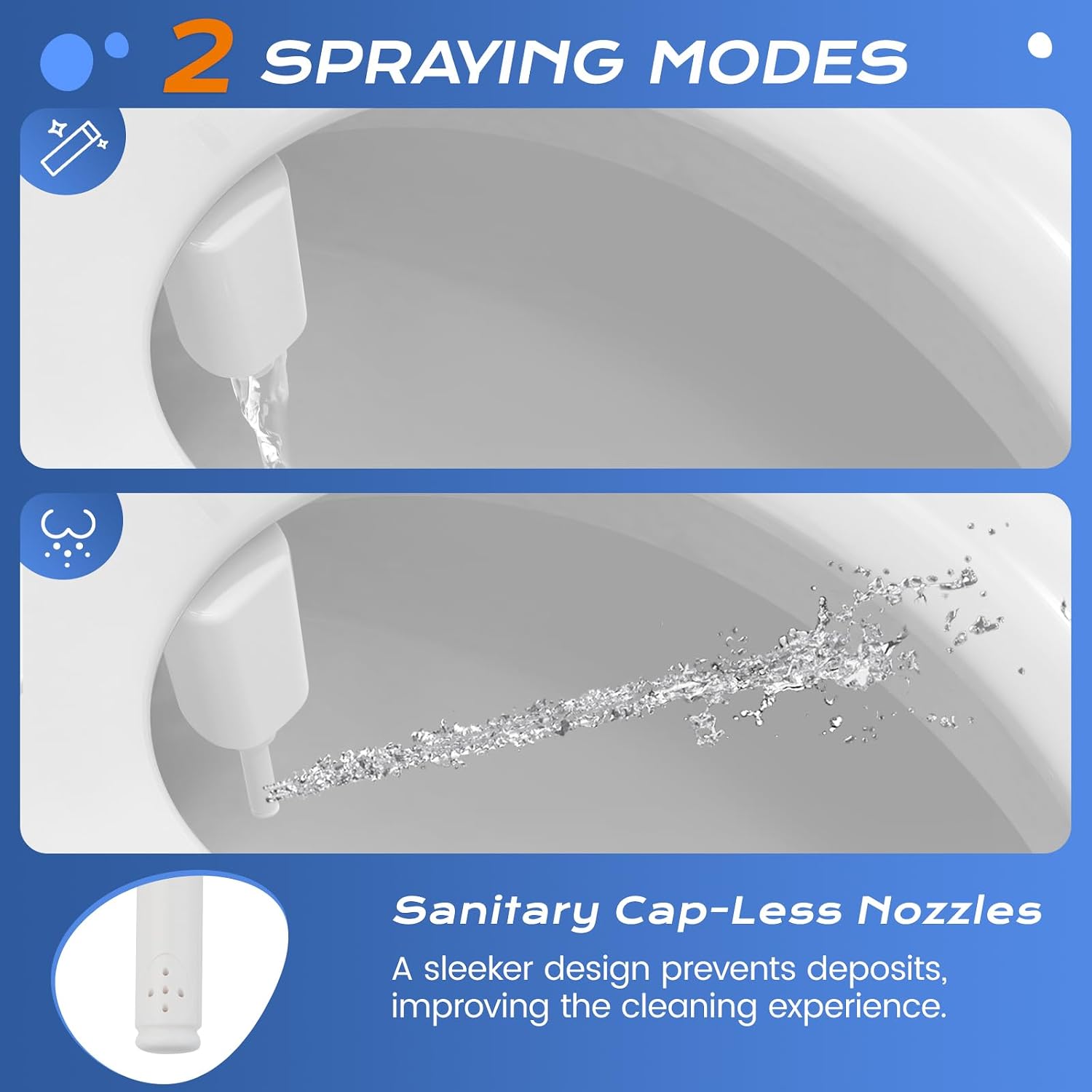 Detalle de SAMODRA 07 Ultra-Slim Non-Electric Bidet Attachment with Self-Cleaning Nozzle