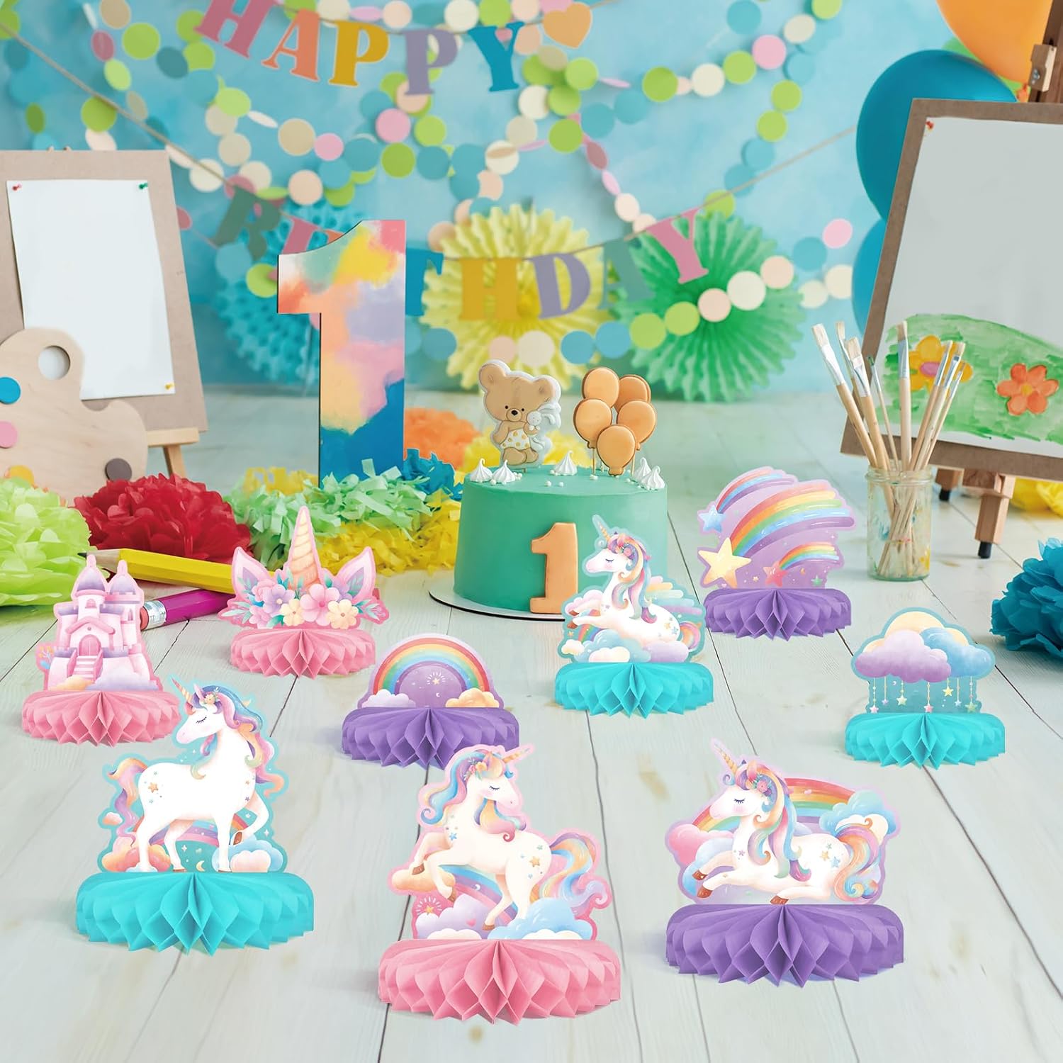 Thumbnail 6 de Unicorn Birthday Party Supplies Set ๐