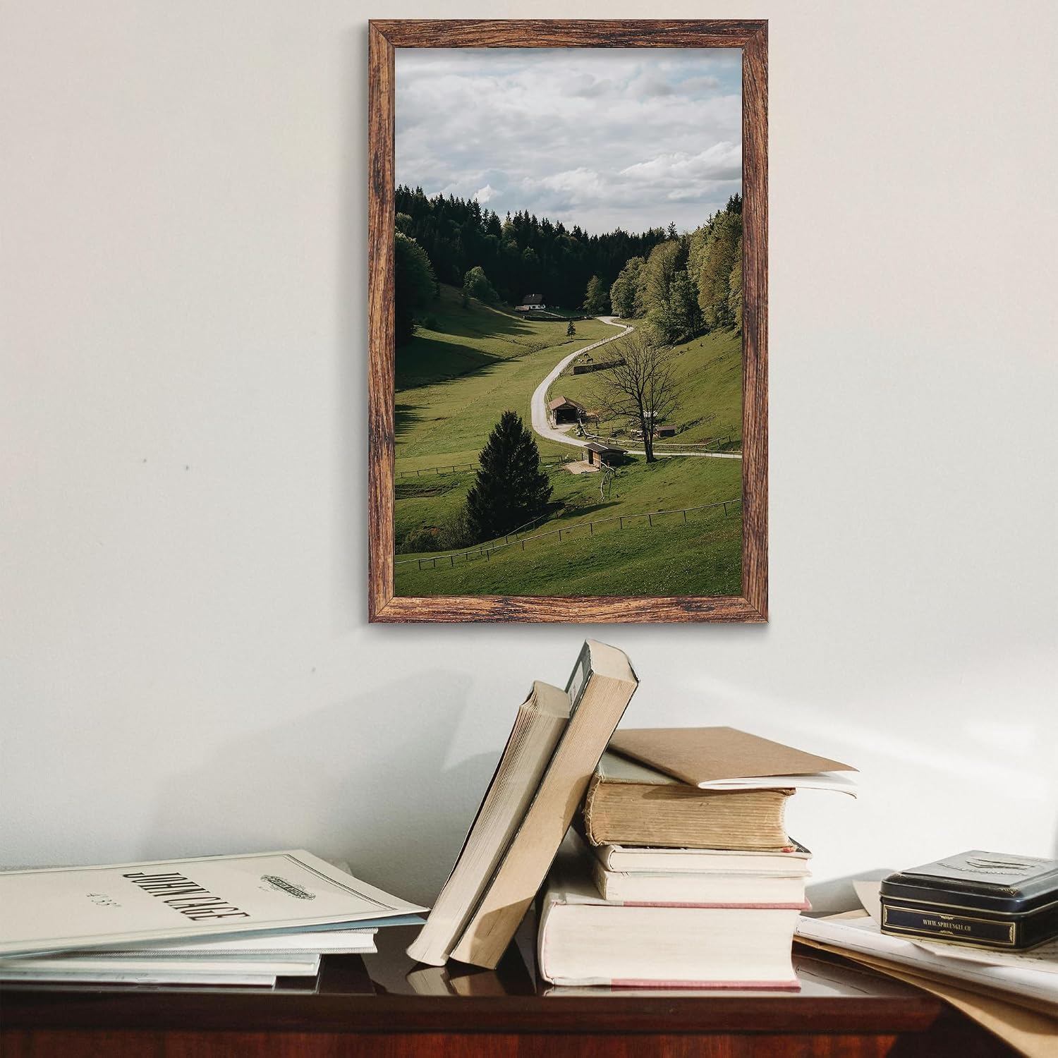 Thumbnail 6 de Fisnish 11x17 Brown Picture Frame, Engineered Wood, Wall Mount