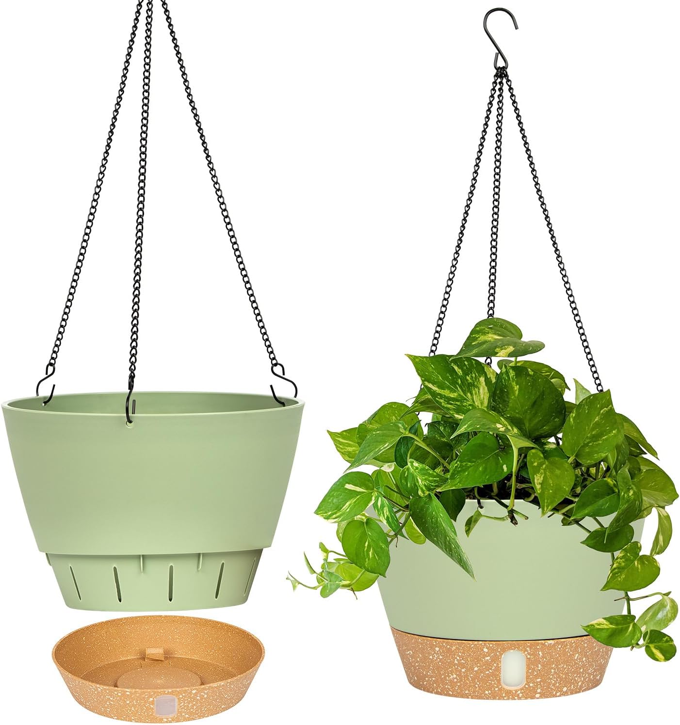 Detalle de QCQHDU Hänge-Blumenampel 25,4 cm, 2er-Set