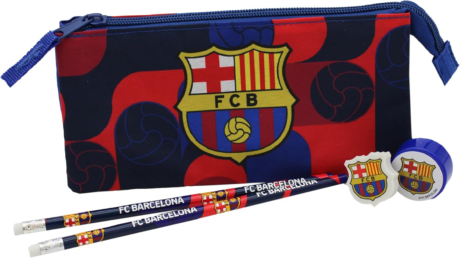 Detalle de CYPBRANDS FC Barcelona – niebieski zestaw szkolny z ołówkami i piórnikiem
