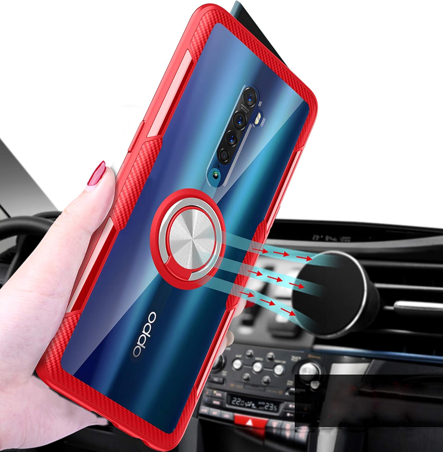 Thumbnail 2 de SORAKA Oppo Reno2 Hülle mit 360 Grad Ring