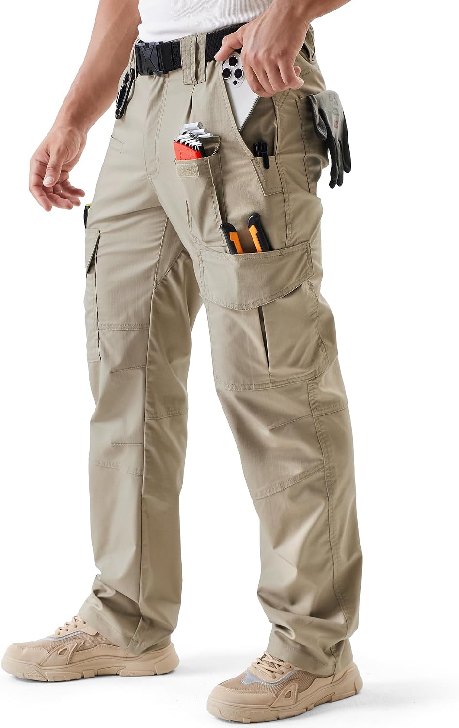 Thumbnail 6 de IGOLUMON Work Trousers Men Cargo Stretch Fit Tactical Work Pants with Multi-Pockets