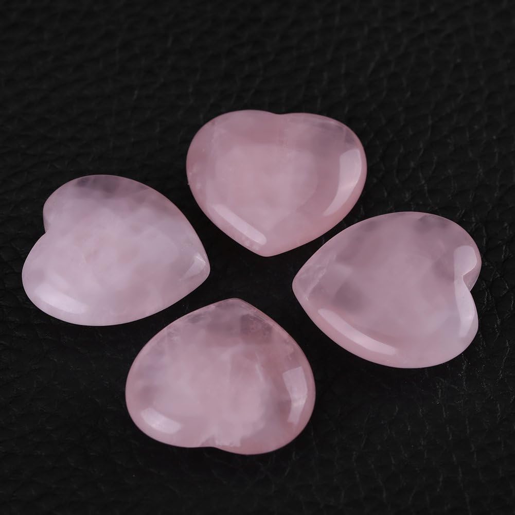 Thumbnail 6 de Roze kwarts hartstenen, 4 stuks – gepolijst decor en Reiki