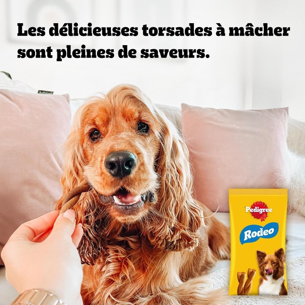 Detalle de PEDIGREE Rodéo – Récompenses saveur Poulet pour chien – 12 sachets de 7 friandises (12x123g)