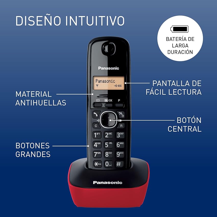 Thumbnail 1 de Panasonic KX-TG1612SPR Teléfono Inalámbrico 📞 con Auriculares