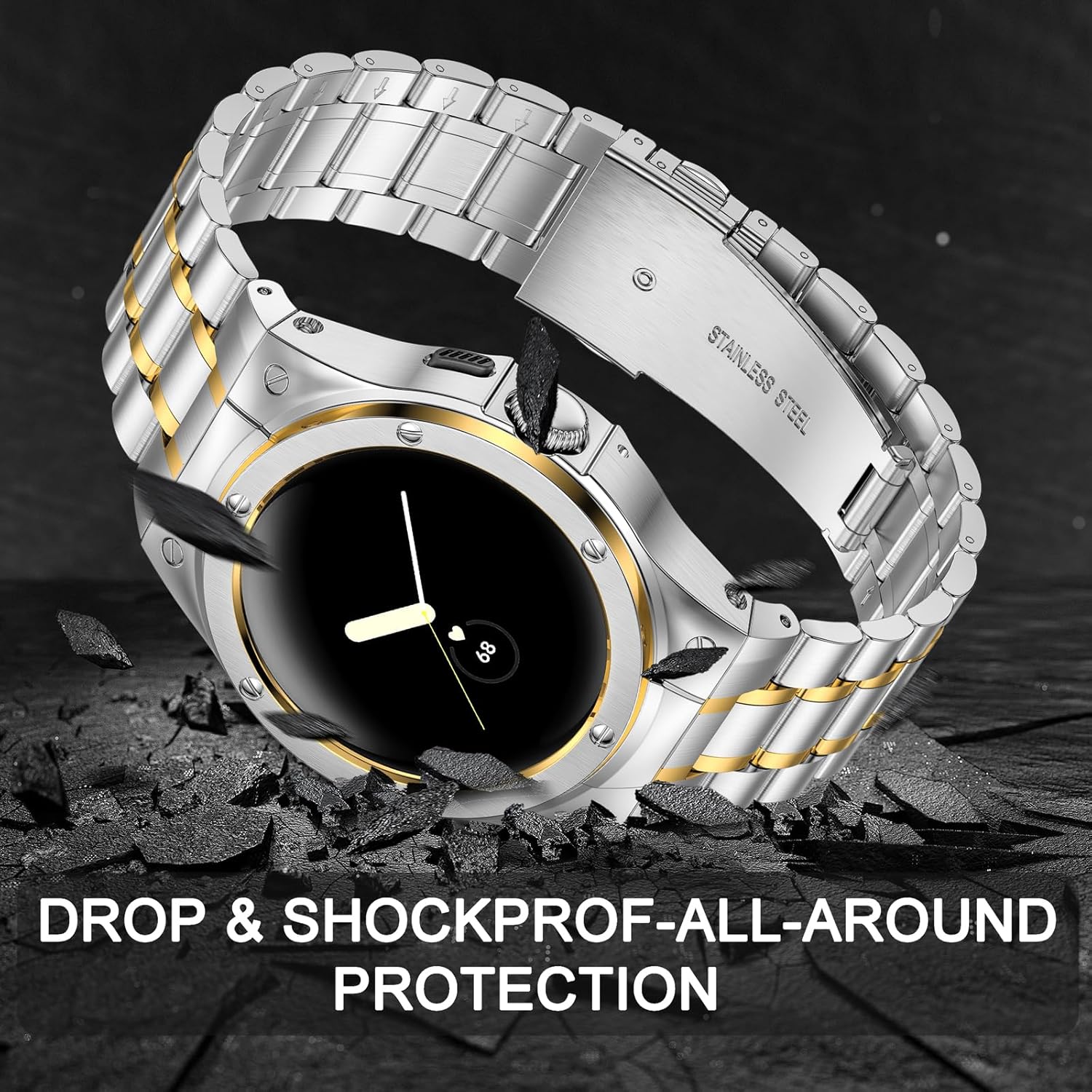 Thumbnail 5 de SUPLINK Stainless Steel Case and Bands for Google Pixel Watch 3 (45mm) – Rugged, Adjustable Metal Strap