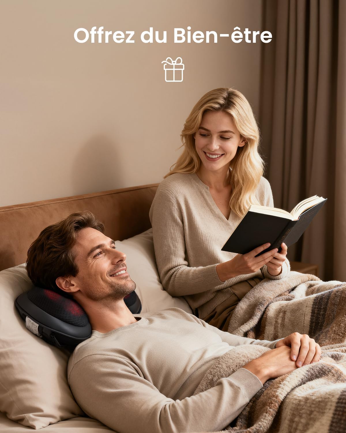 Thumbnail 6 de RENPHO Coussin de massage Shiatsu ultra-mince avec chauffage et 3 vitesses pour le cou et le dos