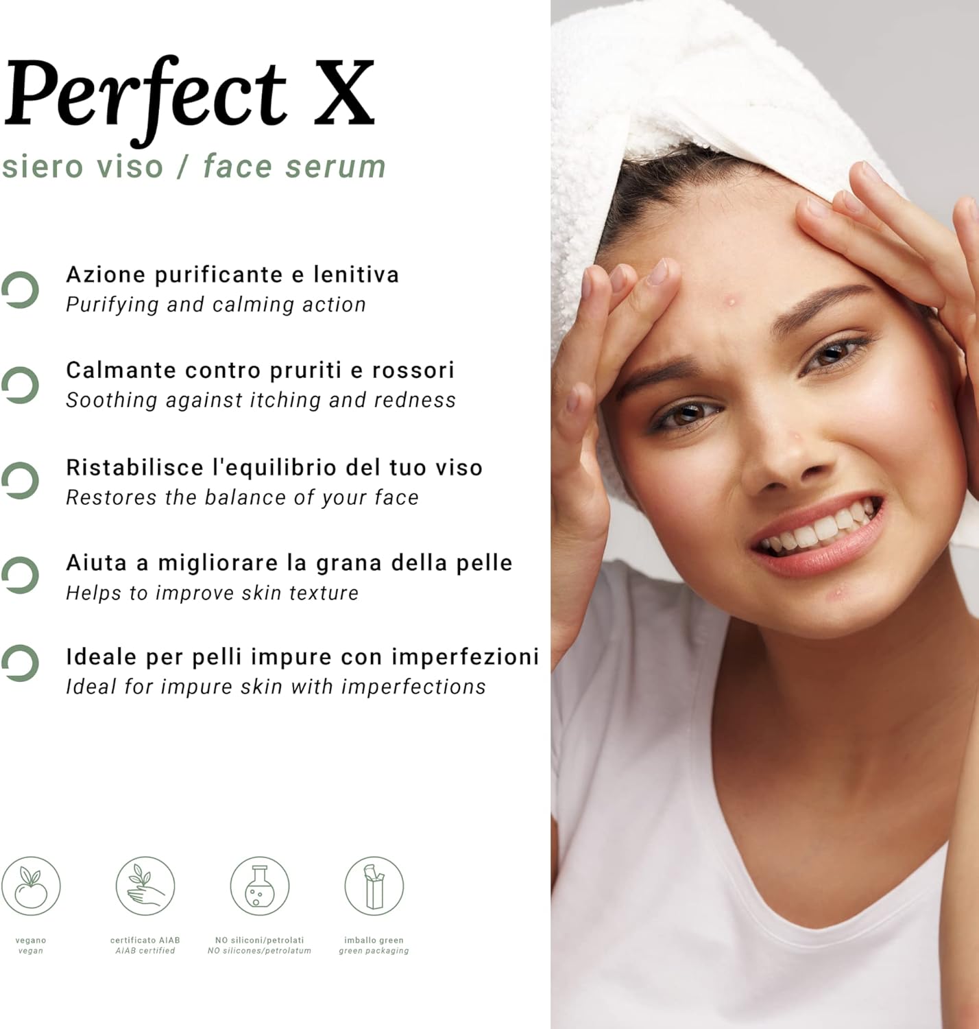 Detalle de Poemia Siero Acne Viso Brufoli e Pori Dilatati Bio Vegano con Acido Mandelico, Niacinamide e Tea Tree Oil – Made in Italy, 30 ml