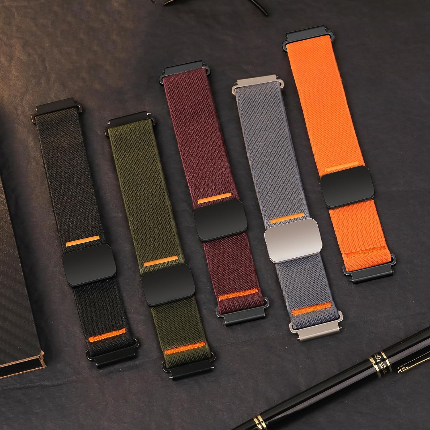 Detalle de SOLOLUP 22mm Elastic Magnetic Nylon Strap for Samsung Galaxy Watch 3/46mm and Wide Compatibility across Garmin, Huawei, and more